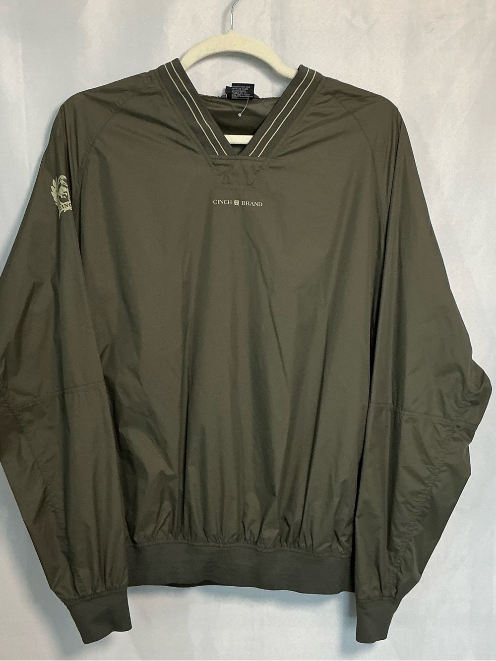 Cinch Men’s Green Logo Pullover Windbreaker Jacket XXL NWOT